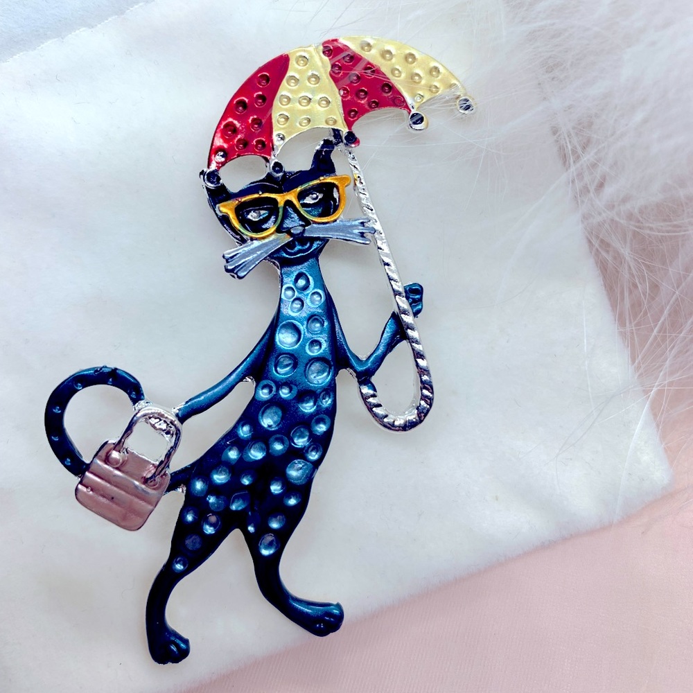 Cute Cat with Umbrella